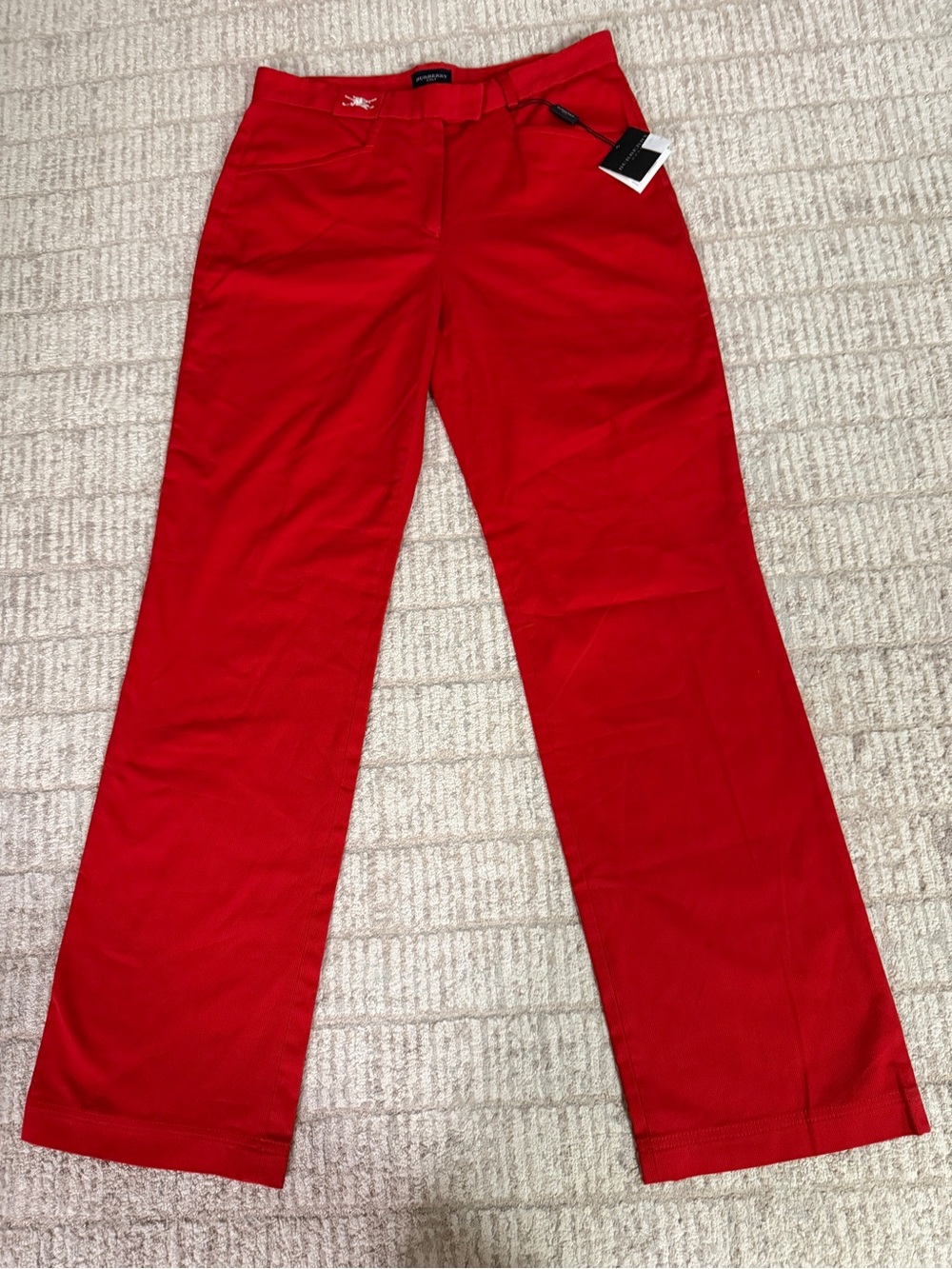 Burberry Golf women’s Red Trouser slacks with Embroidered Logo size 10